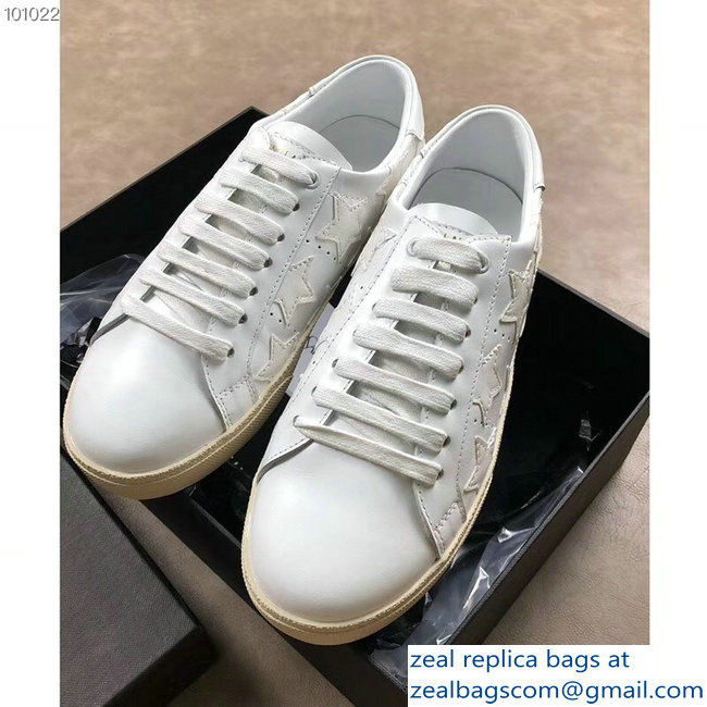 Saint Laurent Court Classic Star California Sneakers White - Click Image to Close