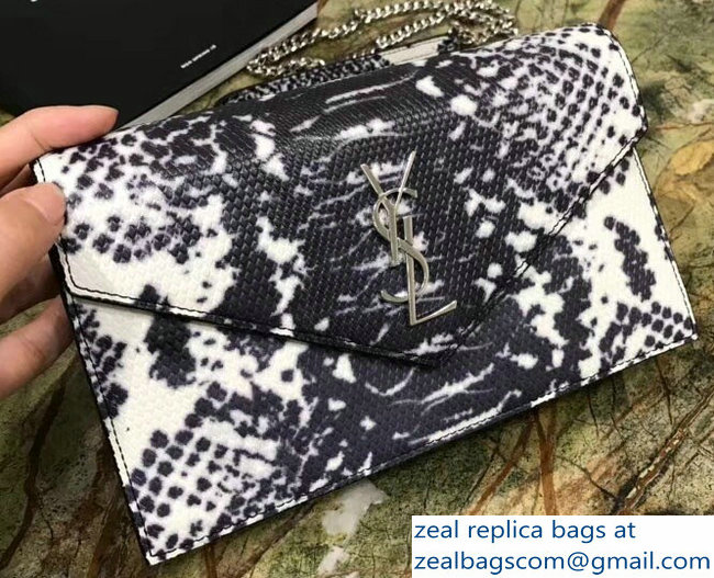 Saint Laurent Small Python Pattern Envelope Chain Wallet 402031