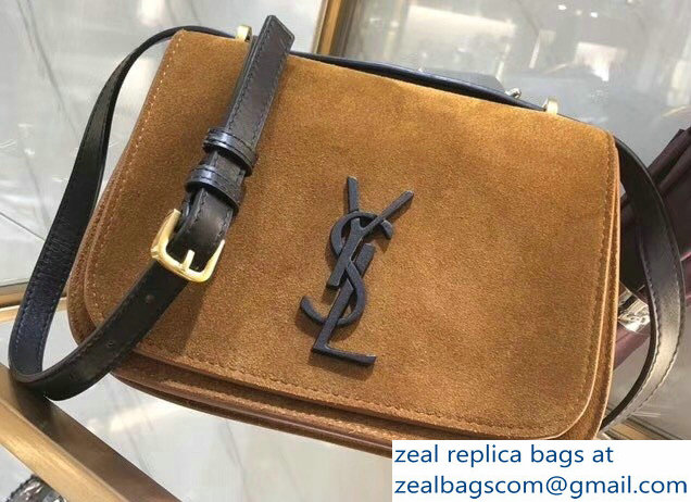 Saint Laurent Spontini Small Satchel Bag 512853 Suede Brown 2018