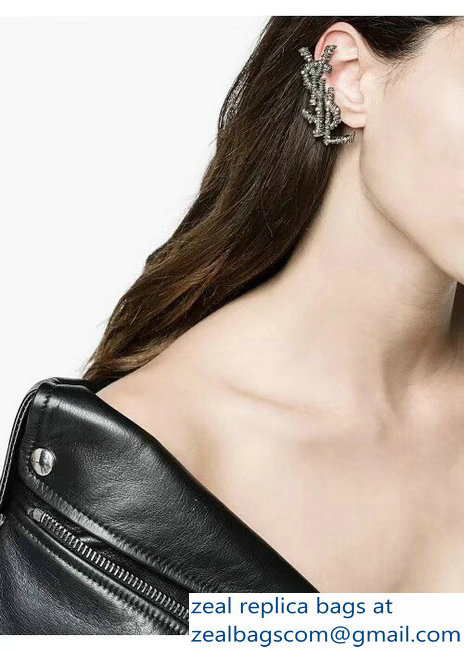 Saint Laurent YSL Logo Clip Earrings - Click Image to Close