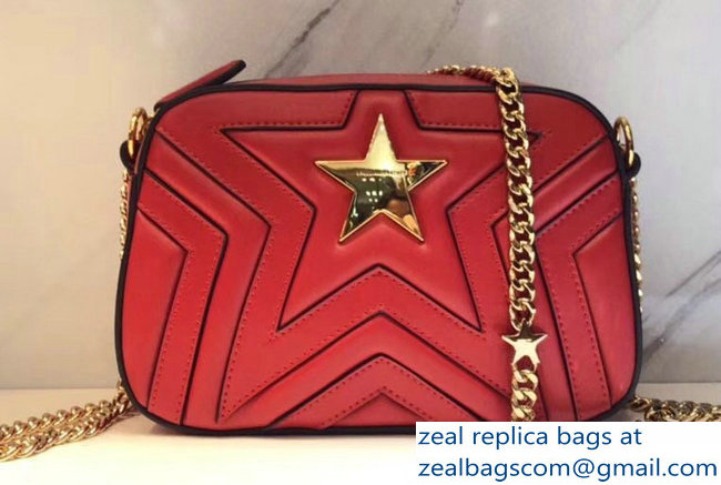 Stella Mccartney Quilted Stella Star Shoulder Bag Red 2018