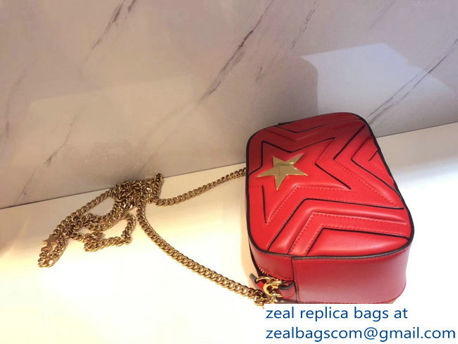 Stella Mccartney Quilted Stella Star Shoulder Bag Red 2018