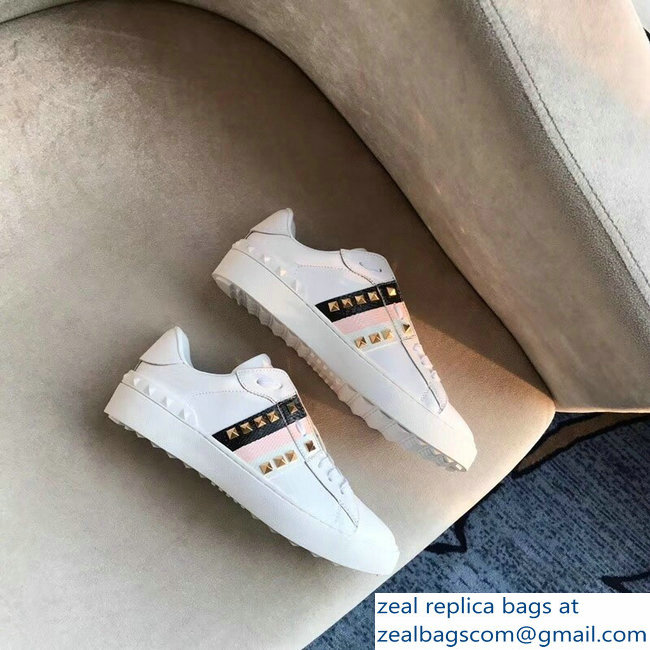 Valentino Gold Stud Web Lovers Sneakers White 2018