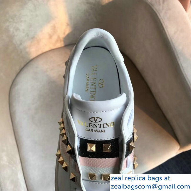 Valentino Gold Stud Web Lovers Sneakers White 2018