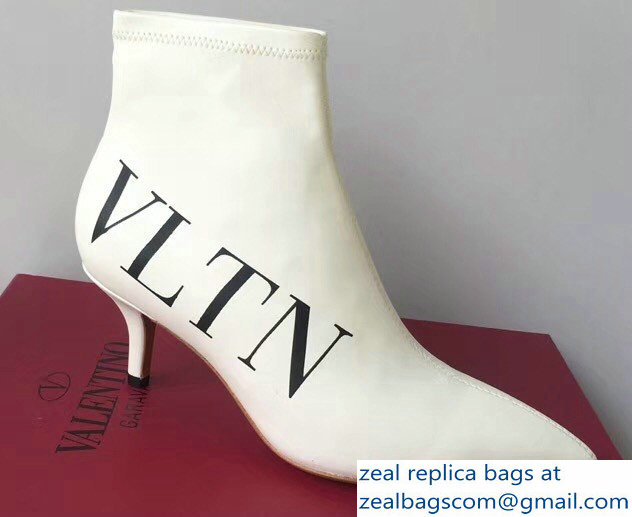 Valentino Heel 5cm VLTN Ankle Boots White 2018 - Click Image to Close