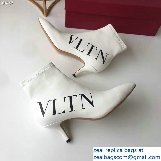 Valentino Heel 5cm VLTN Ankle Boots White 2018 - Click Image to Close