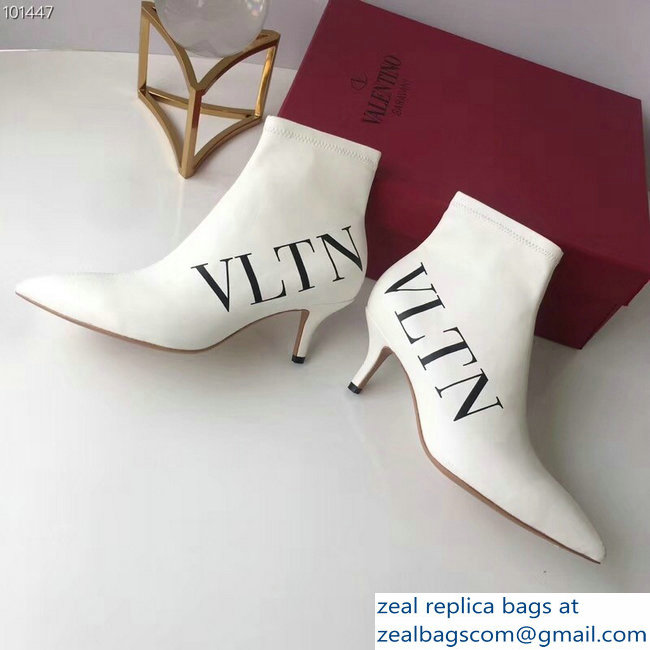 Valentino Heel 5cm VLTN Ankle Boots White 2018 - Click Image to Close