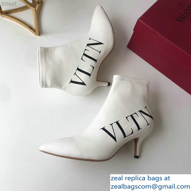 Valentino Heel 5cm VLTN Ankle Boots White 2018
