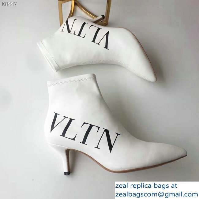 Valentino Heel 5cm VLTN Ankle Boots White 2018 - Click Image to Close