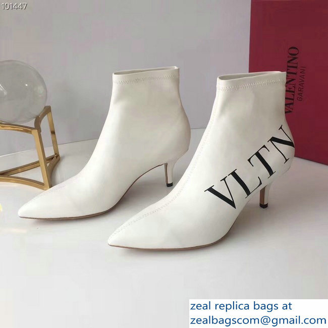 Valentino Heel 5cm VLTN Ankle Boots White 2018 - Click Image to Close