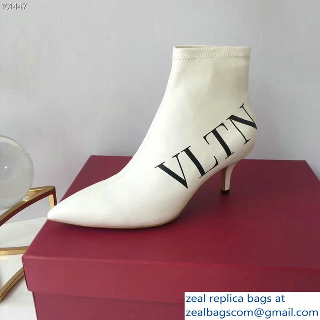 Valentino Heel 5cm VLTN Ankle Boots White 2018