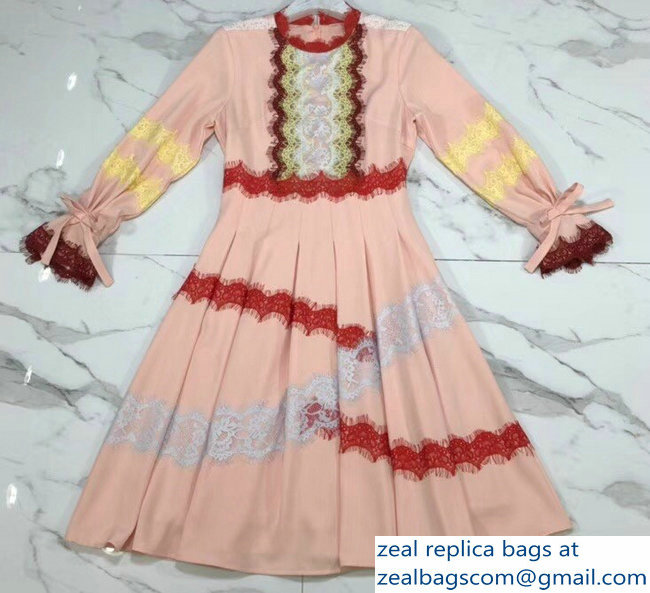 Valentino Lace Dress Pink 2018