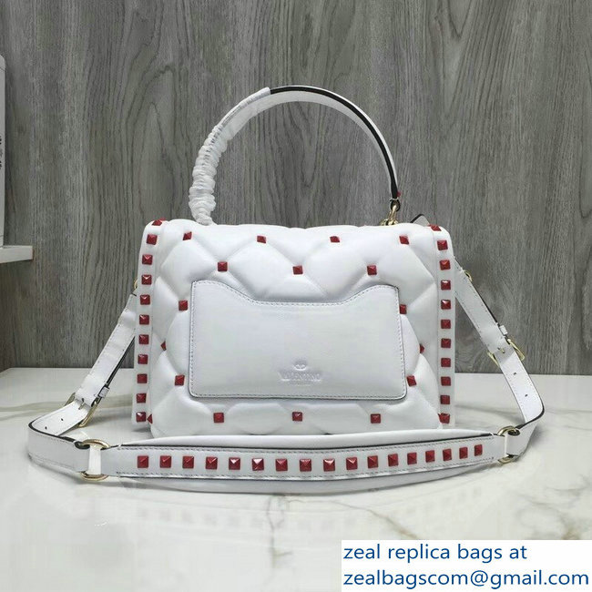 Valentino Red Candystud Single Handle Top Handle Bag Be My VLTN Heart White 2018