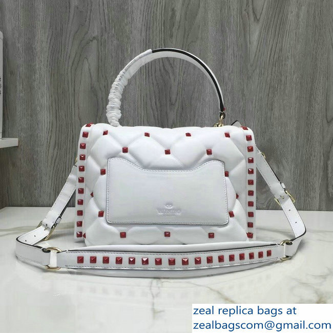 Valentino Red Candystud Single Handle Top Handle Bag Be My VLTN Heart White 2018 - Click Image to Close