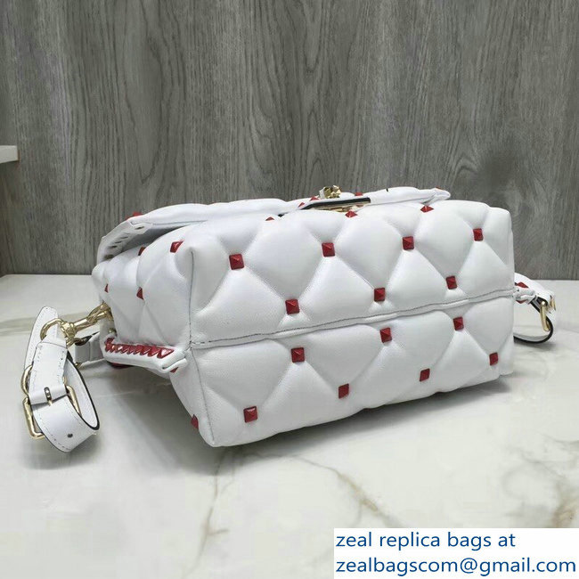 Valentino Red Candystud Single Handle Top Handle Bag Be My VLTN Heart White 2018