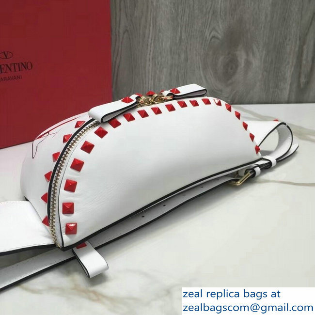Valentino Red Rockstud Belt Bag Be My VLTN Heart White 2018 - Click Image to Close