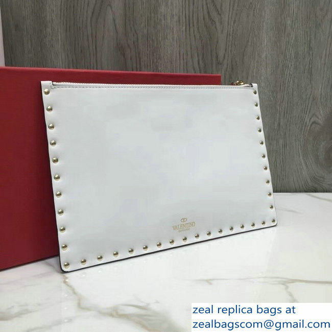 Valentino Red Rockstud Pouch Clutch Bag Be My VLTN Heart White 2018 - Click Image to Close