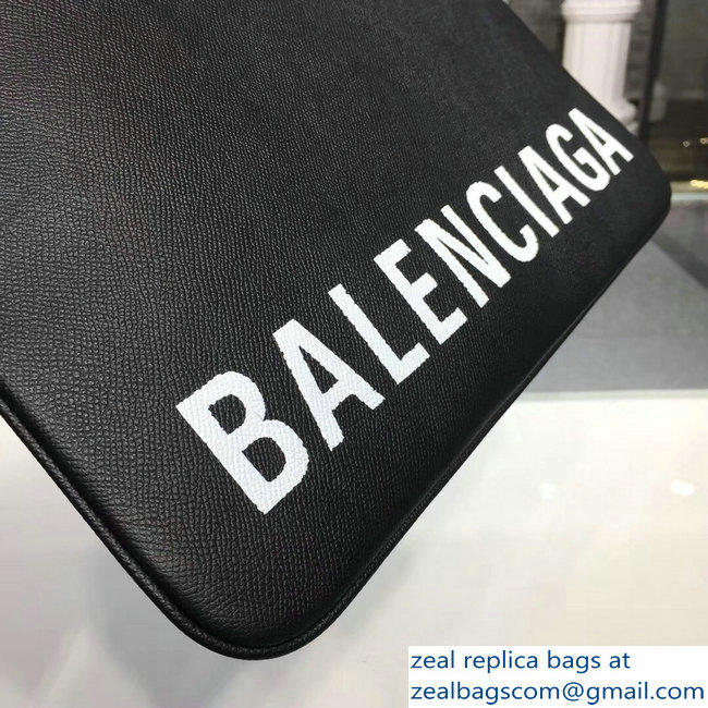 Balenciag Front Logo Ville Pouch Clutch Bag Black 2018