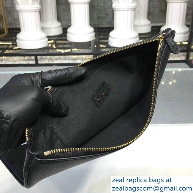 Balenciag Front Logo Ville Pouch Clutch Bag Black 2018 - Click Image to Close