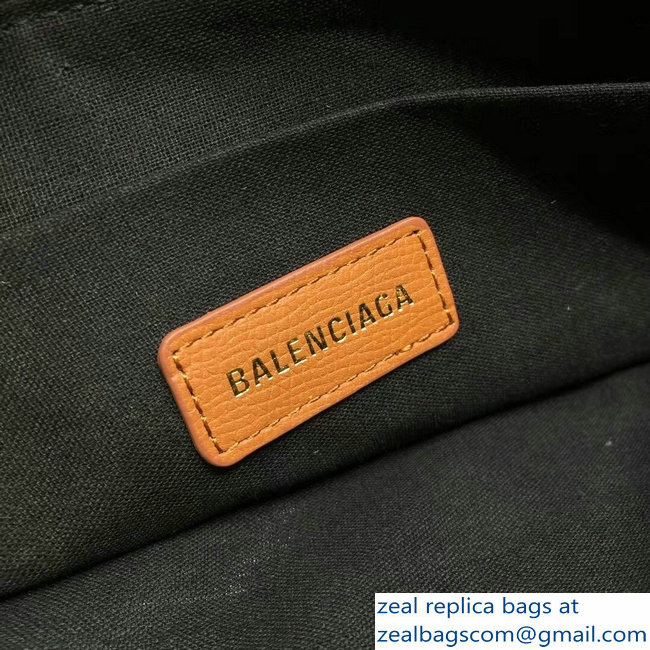 Balenciag Front Logo Ville Pouch Clutch Bag Brown 2018