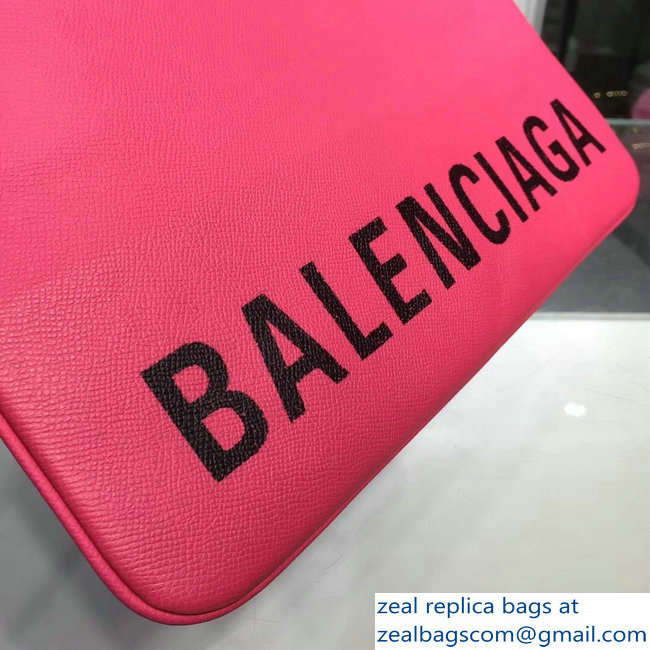 Balenciag Front Logo Ville Pouch Clutch Bag Pink 2018 - Click Image to Close