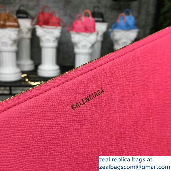 Balenciag Front Logo Ville Pouch Clutch Bag Pink 2018