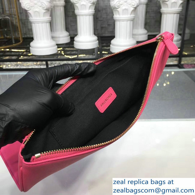 Balenciag Front Logo Ville Pouch Clutch Bag Pink 2018