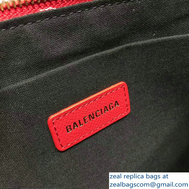 Balenciag Front Logo Ville Pouch Clutch Bag Red 2018 - Click Image to Close