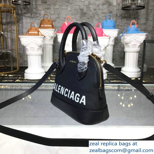 Balenciag Front Logo Ville Top Handle Mini Bag Black 2018 - Click Image to Close