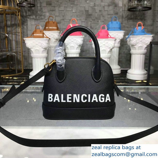 Balenciag Front Logo Ville Top Handle Mini Bag Black 2018