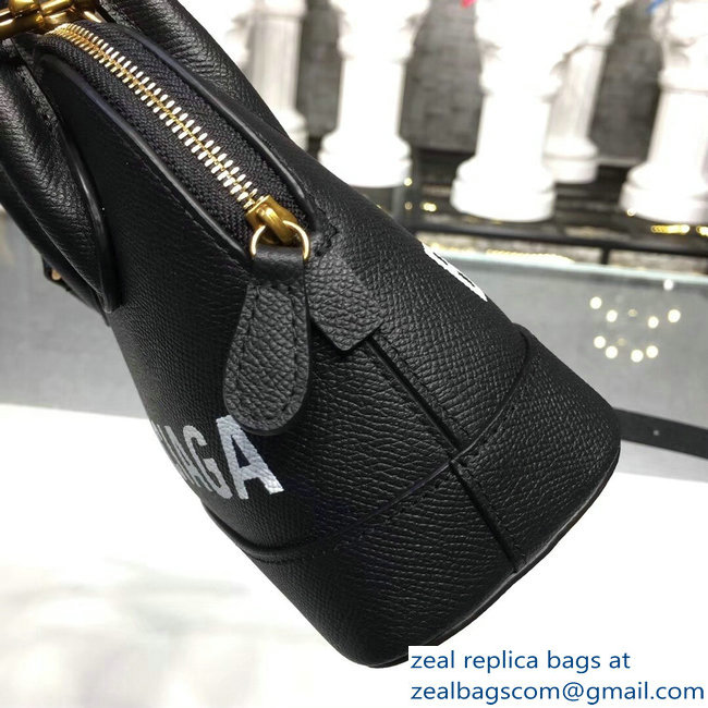 Balenciag Front Logo Ville Top Handle Mini Bag Black 2018 - Click Image to Close