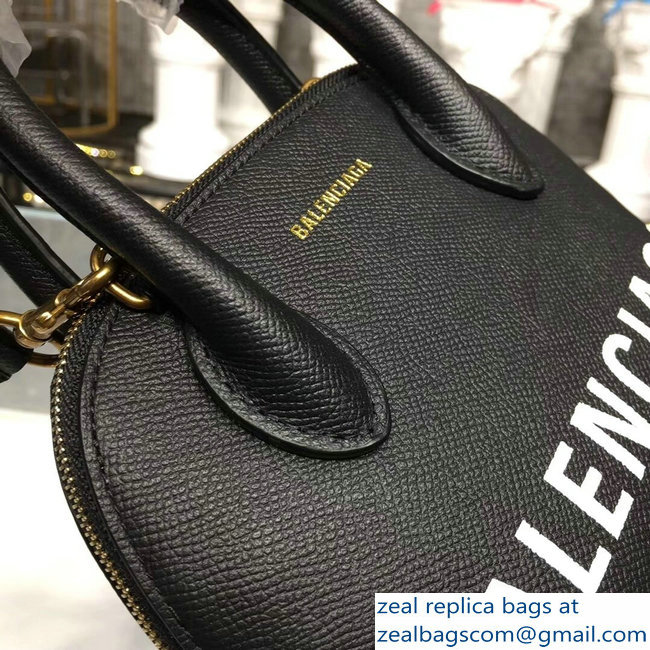 Balenciag Front Logo Ville Top Handle Mini Bag Black 2018 - Click Image to Close