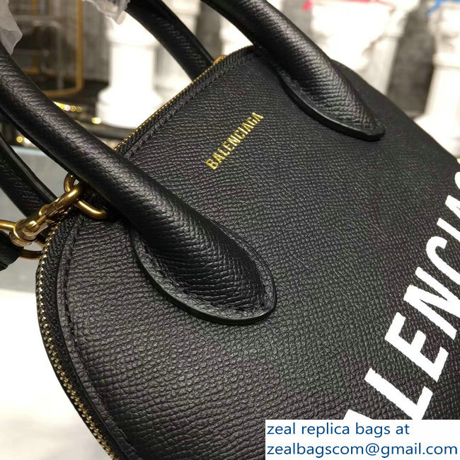 Balenciag Front Logo Ville Top Handle Mini Bag Black 2018