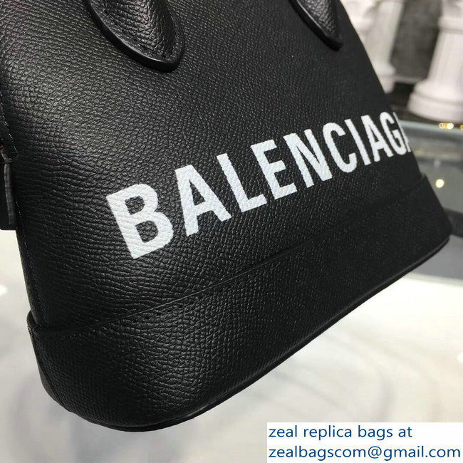 Balenciag Front Logo Ville Top Handle Mini Bag Black 2018 - Click Image to Close