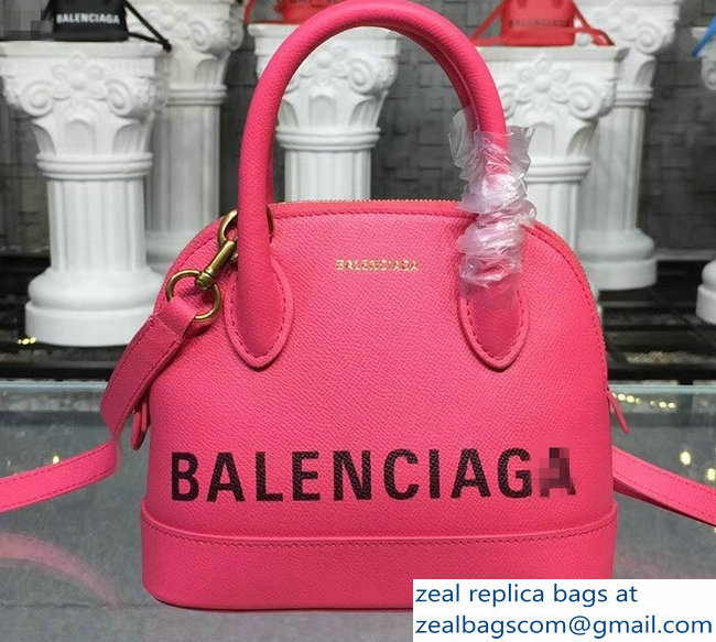 Balenciag Front Logo Ville Top Handle Mini Bag Pink 2018 - Click Image to Close