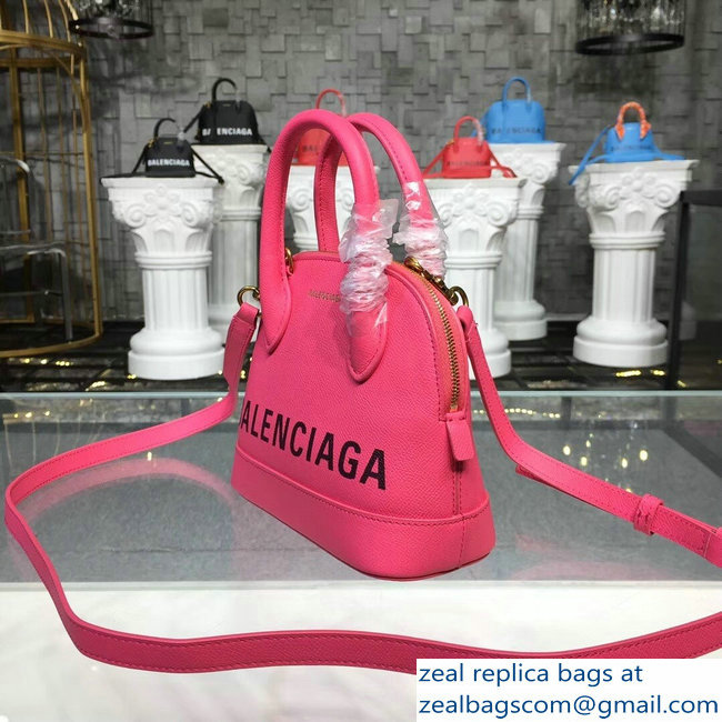 Balenciag Front Logo Ville Top Handle Mini Bag Pink 2018 - Click Image to Close