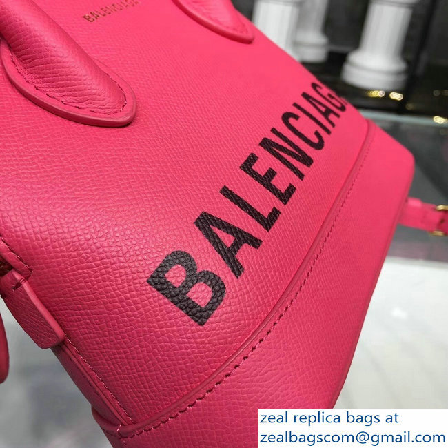 Balenciag Front Logo Ville Top Handle Mini Bag Pink 2018 - Click Image to Close