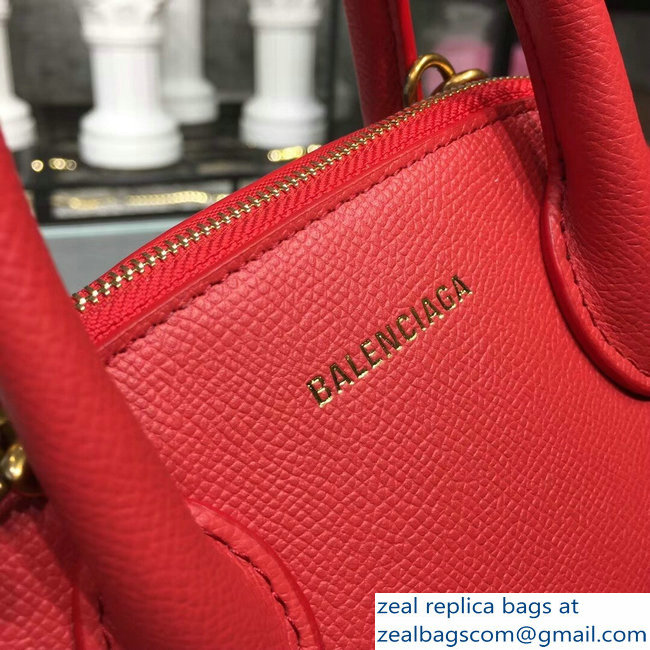 Balenciag Front Logo Ville Top Handle Mini Bag Red 2018