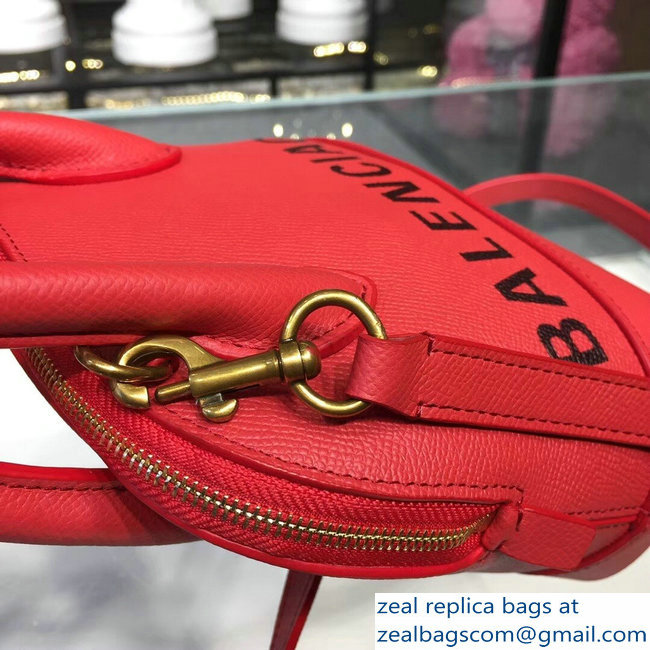 Balenciag Front Logo Ville Top Handle Mini Bag Red 2018 - Click Image to Close