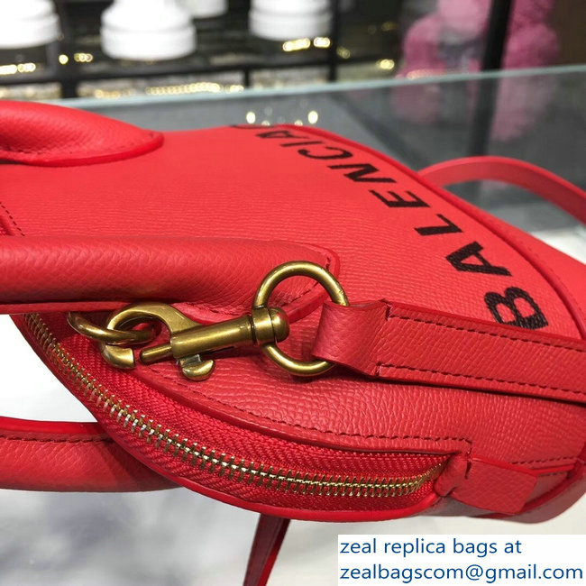 Balenciag Front Logo Ville Top Handle Mini Bag Red 2018