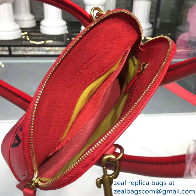 Balenciag Front Logo Ville Top Handle Mini Bag Red 2018