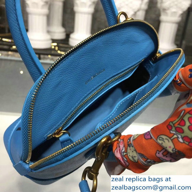 Balenciag Front Logo Ville Top Handle Mini Bag Sky Blue 2018 - Click Image to Close