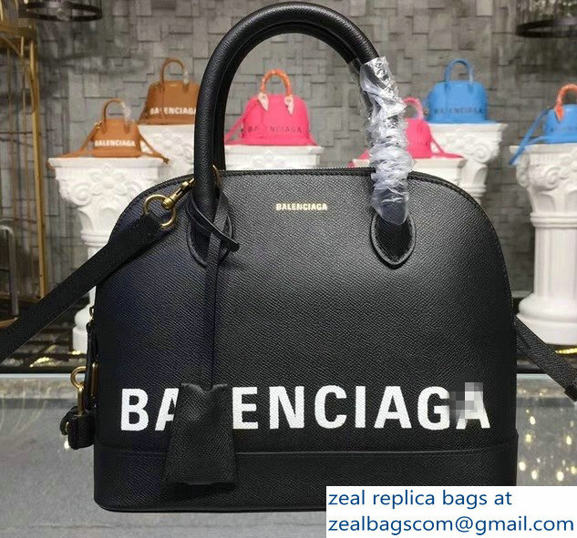 Balenciag Front Logo Ville Top Handle Small Bag Black 2018 - Click Image to Close