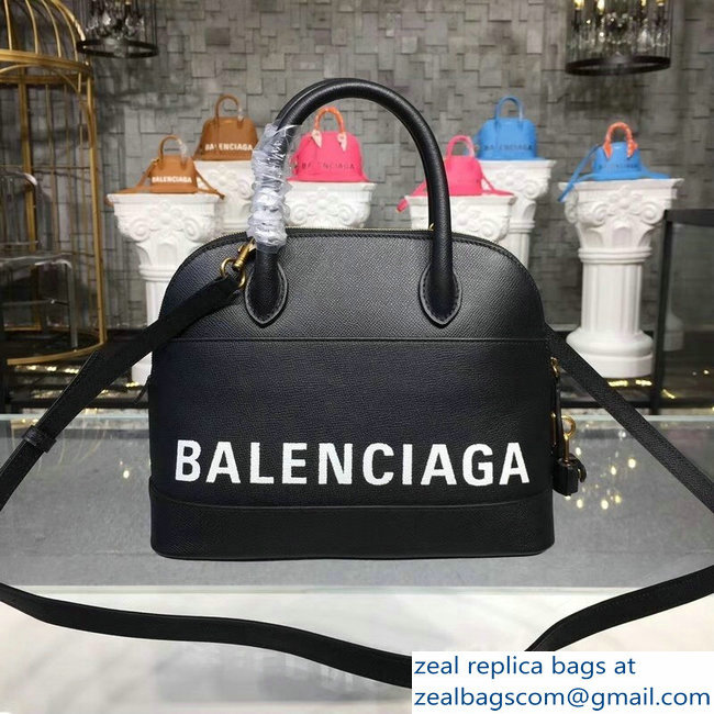 Balenciag Front Logo Ville Top Handle Small Bag Black 2018 - Click Image to Close