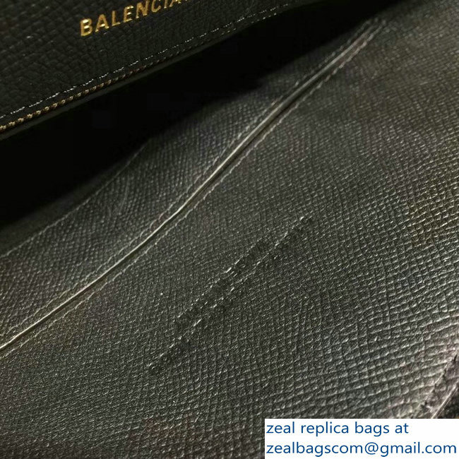 Balenciag Front Logo Ville Top Handle Small Bag Black 2018 - Click Image to Close