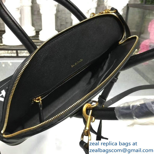 Balenciag Front Logo Ville Top Handle Small Bag Black 2018 - Click Image to Close