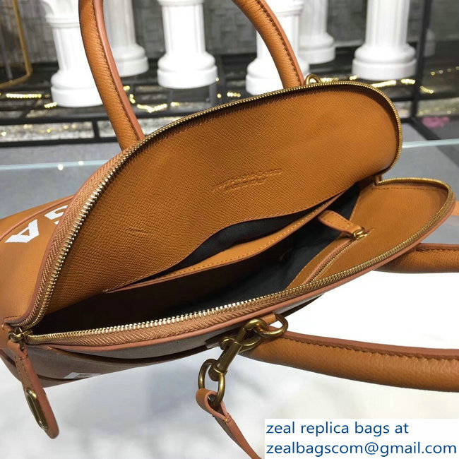 Balenciag Front Logo Ville Top Handle Small Bag Brown 2018 - Click Image to Close