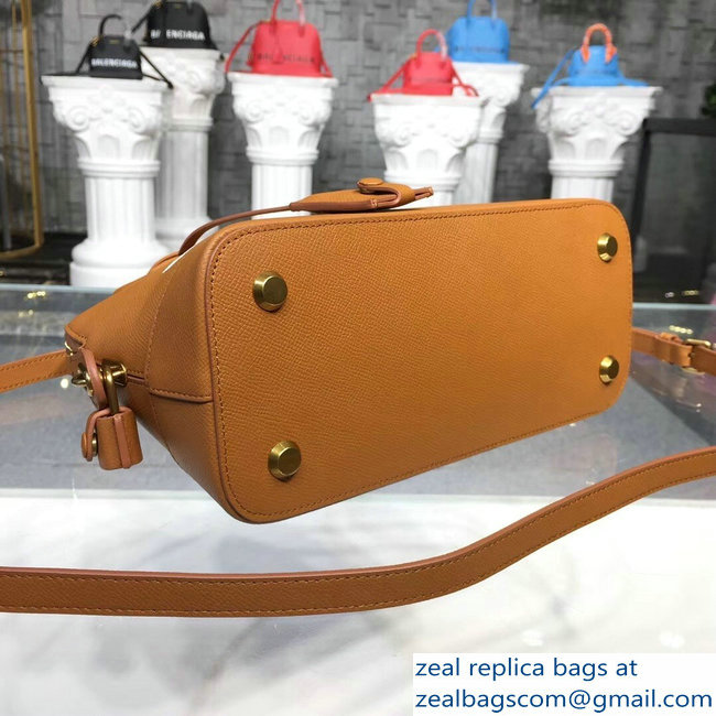 Balenciag Front Logo Ville Top Handle Small Bag Brown 2018 - Click Image to Close