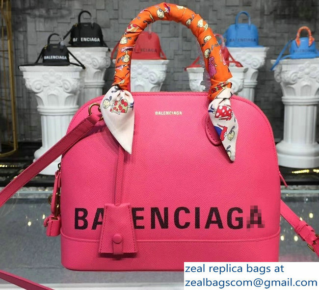 Balenciag Front Logo Ville Top Handle Small Bag Pink 2018