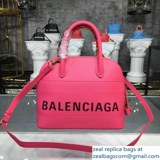 Balenciag Front Logo Ville Top Handle Small Bag Pink 2018 - Click Image to Close